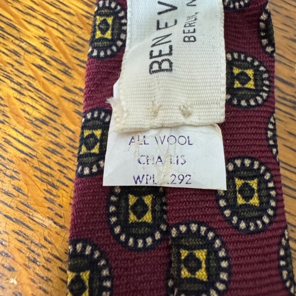 Ben Evans Vintage Red Wool Tie - Picture 5 of 5